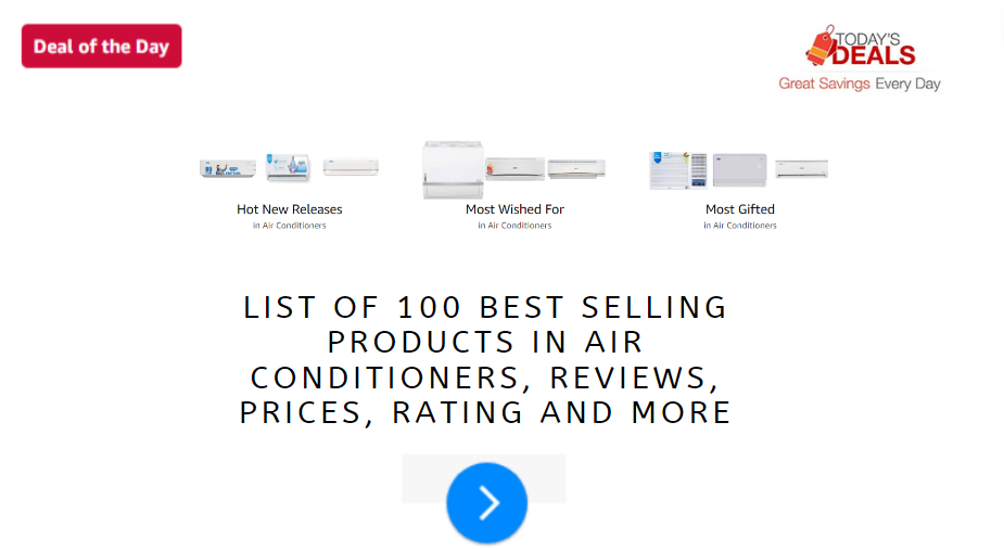 List of 100 Best Selling Products in Air Conditioners, Reviews, Prices, Rating and more